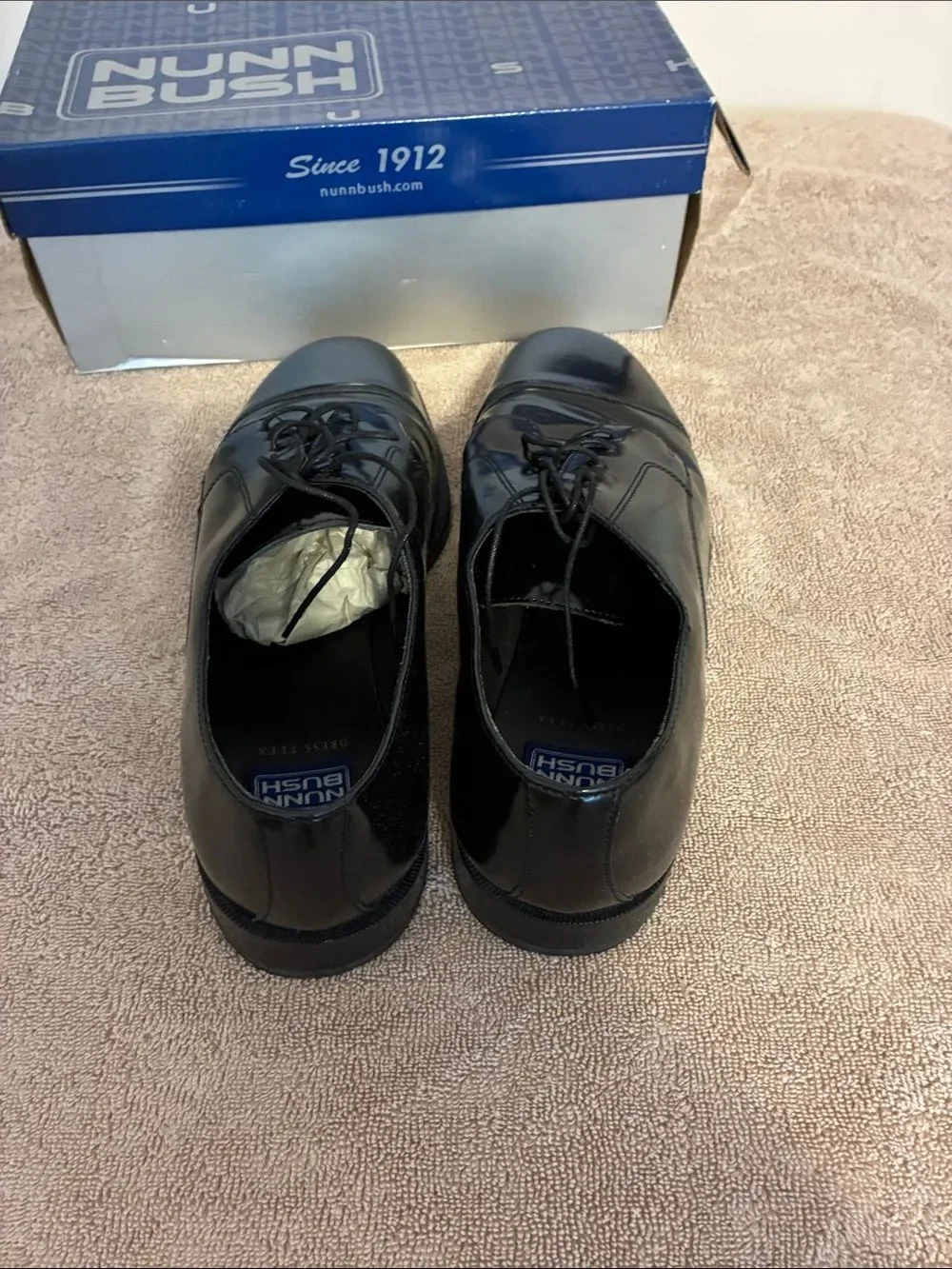 Men’s Nunn Bush Black Cap-Toe Oxford Dress Shoes size‎ 13 W
